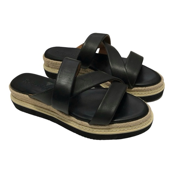 NWOB Splendid Leather Platform Sandals - Picture 1 of 13